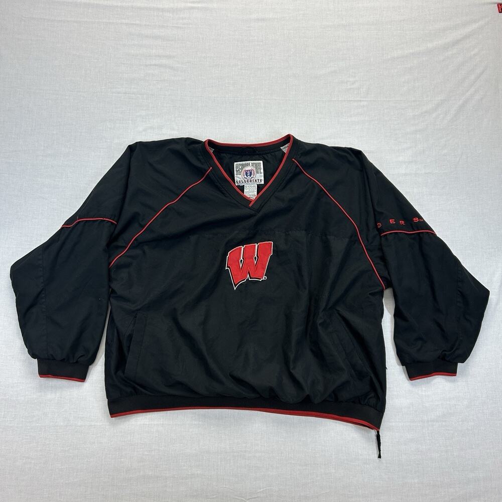 Vintage UW University of Wisconsin Badgers Lined Windbreaker Men's 2XL Football